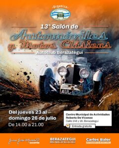 BERAZATEGUI REALIZA EL 13º SALÓN DE AUTOMÓVILES Y MOTOS CLÁSICAS